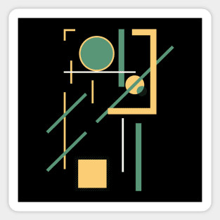 The slide an Abstract geometric composition of two dimensional primary elements Sticker